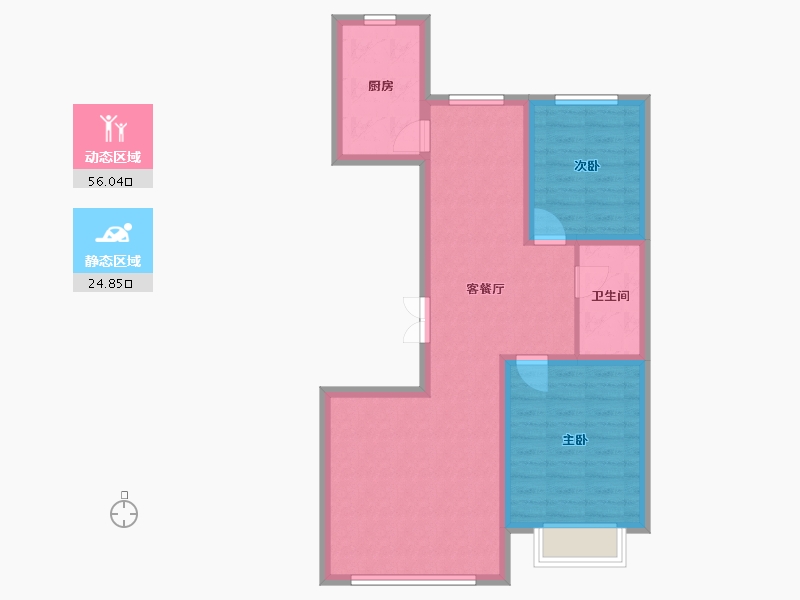 内蒙古自治区-包头市-方兴麓城壹号-72.19-户型库-动静分区