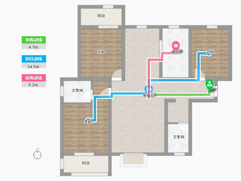 陕西省-宝鸡市-水木清华-98.33-户型库-动静线