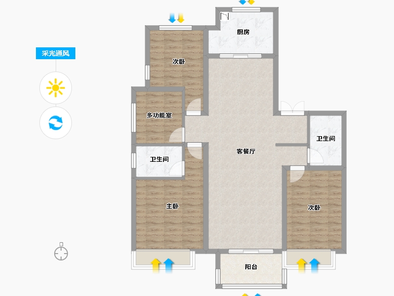 河南省-开封市-保利城-111.32-户型库-采光通风