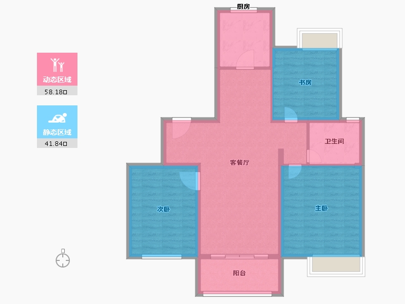 江苏省-徐州市-御景新城-89.99-户型库-动静分区