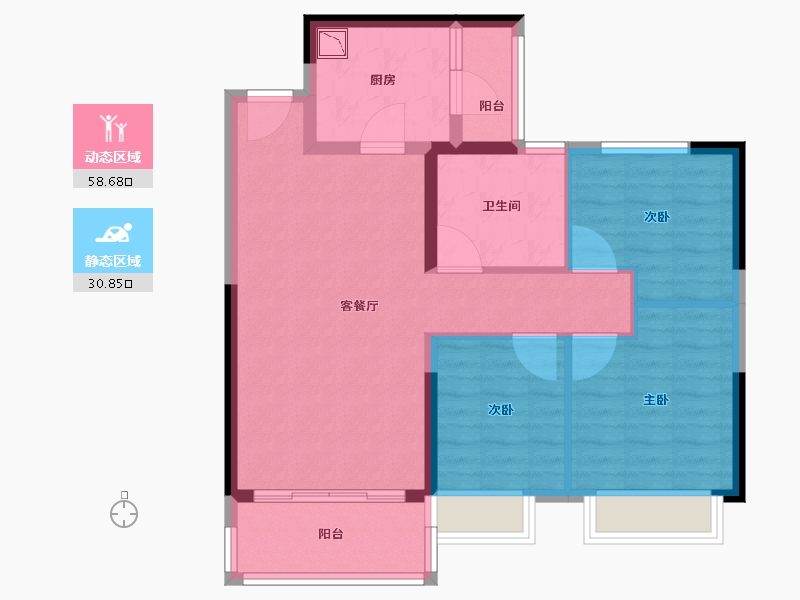 河南省-开封市-郑东恒大文化旅游城-80.00-户型库-动静分区