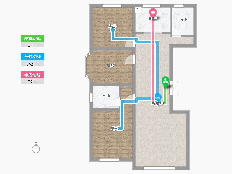 内蒙古自治区-包头市-都市庭苑-91.97-户型库-动静线