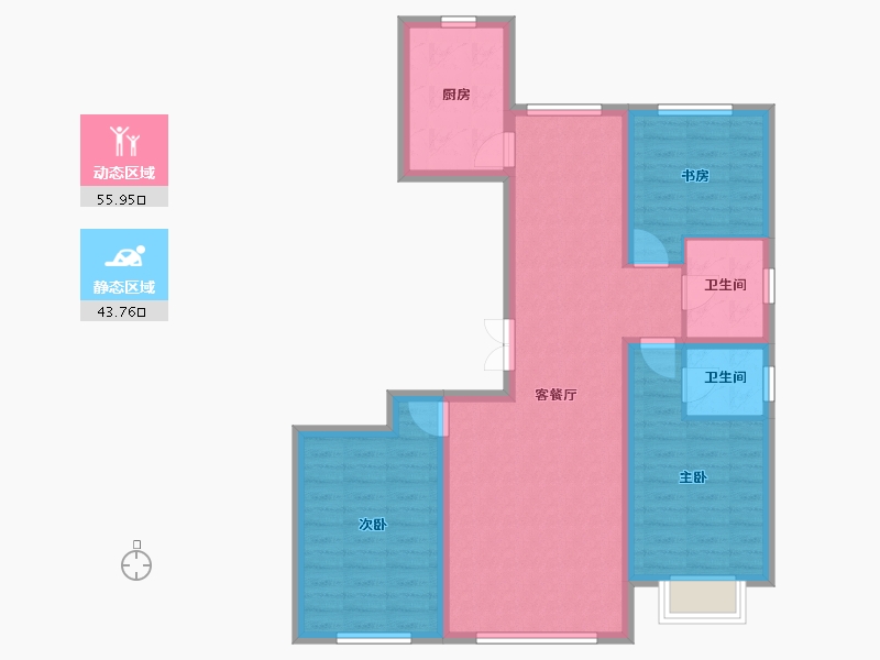 内蒙古自治区-包头市-方兴麓城壹号-89.00-户型库-动静分区