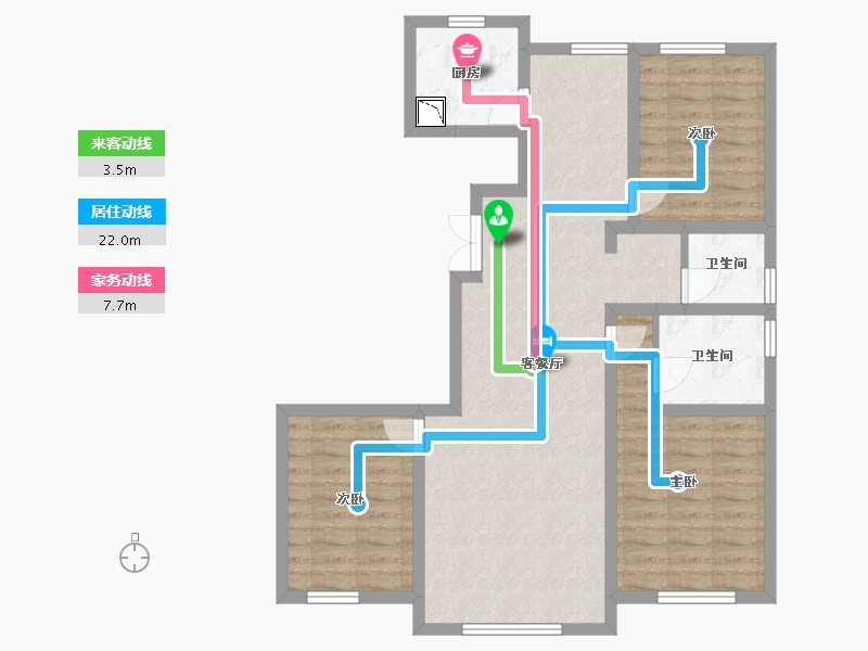 内蒙古自治区-包头市-都市庭苑-89.93-户型库-动静线