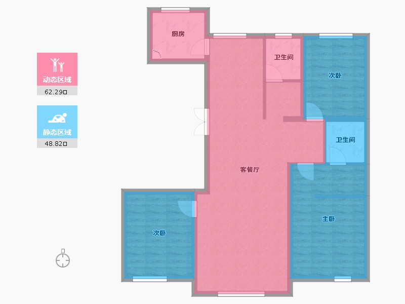 内蒙古自治区-包头市-都市庭苑-99.78-户型库-动静分区