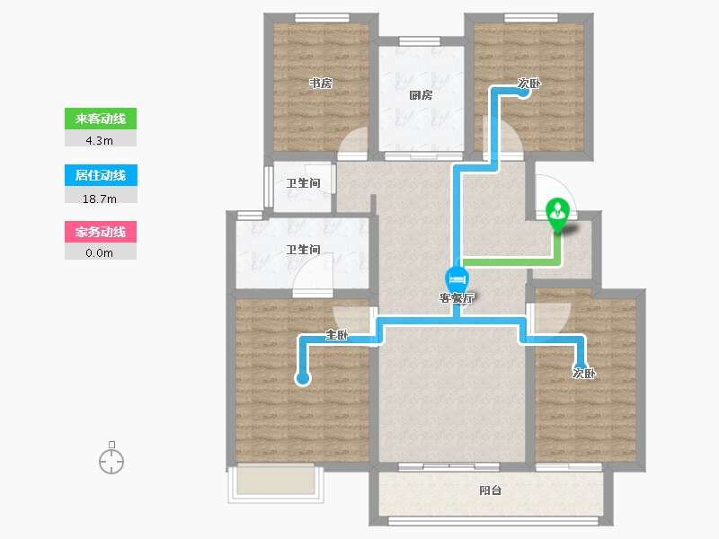 江苏省-扬州市-书香华庭-109.60-户型库-动静线