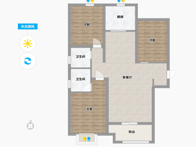 河北省-邯郸市-嘉实城-94.00-户型库-采光通风