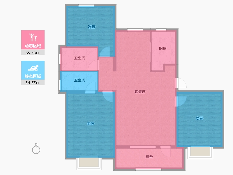 山东省-青岛市-长江瑞城-108.00-户型库-动静分区