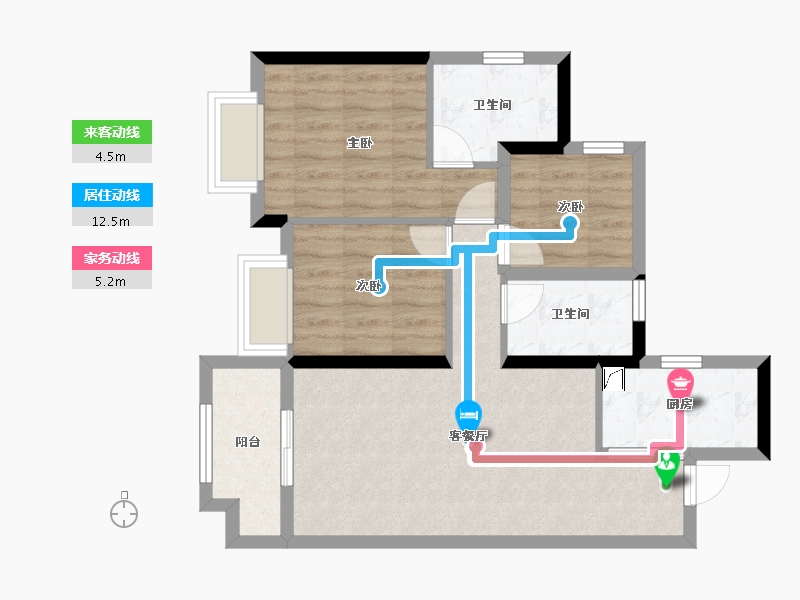 广东省-佛山市-华润置地-玖悦-66.84-户型库-动静线