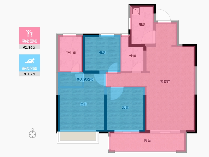 江苏省-扬州市-绿地超级城市-90.40-户型库-动静分区