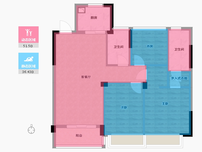 浙江省-杭州市-时代公馆-78.83-户型库-动静分区