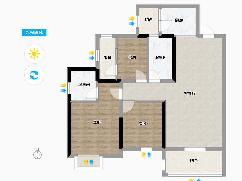 四川省-成都市-天悦龙栖台-87.66-户型库-采光通风