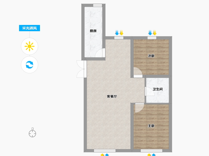 黑龙江省-牡丹江市-星河传说-68.53-户型库-采光通风