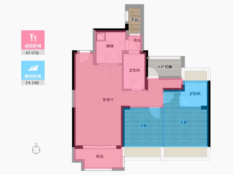 广东省-惠州市-正黄金色云庭-67.46-户型库-动静分区