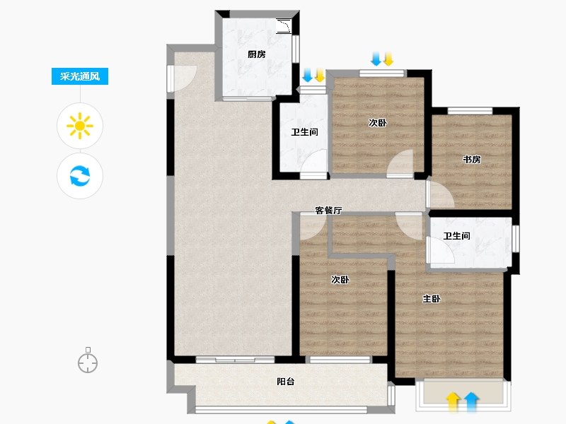 江苏省-扬州市-合景领峰-108.01-户型库-采光通风