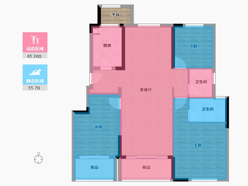 江苏省-扬州市-恒大悦珑湾-112.00-户型库-动静分区