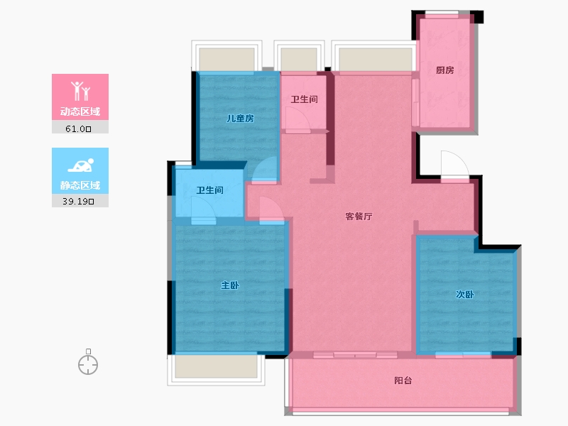 云南省-昆明市-阳光城文澜公馆-89.07-户型库-动静分区