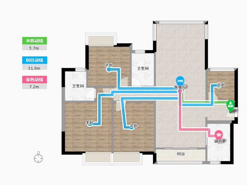 广东省-佛山市-奥园公园一号-113.25-户型库-动静线