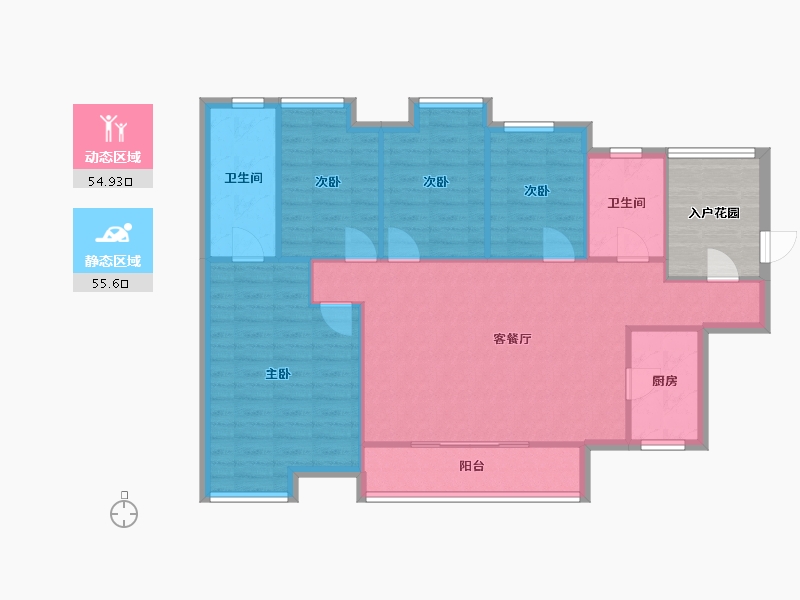 广东省-佛山市-绿地香颂公馆-108.29-户型库-动静分区