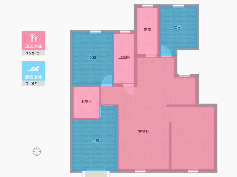 辽宁省-铁岭市-金泰紫澜山-94.28-户型库-动静分区