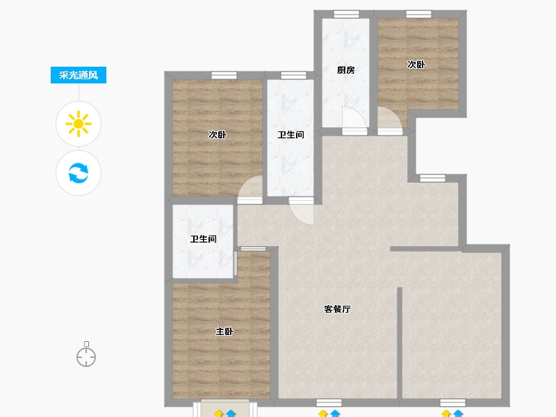 辽宁省-铁岭市-金泰紫澜山-94.28-户型库-采光通风