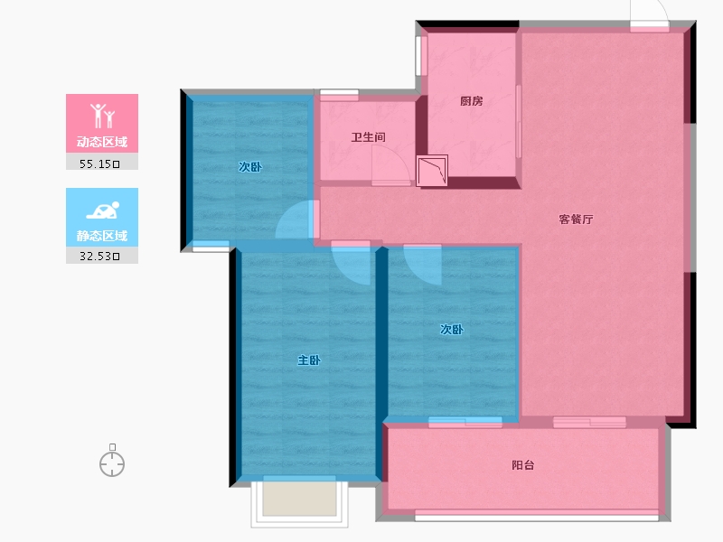 广东省-中山市-卓越海畔山-78.31-户型库-动静分区