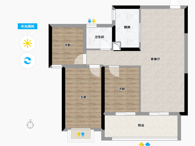 广东省-中山市-卓越海畔山-78.31-户型库-采光通风