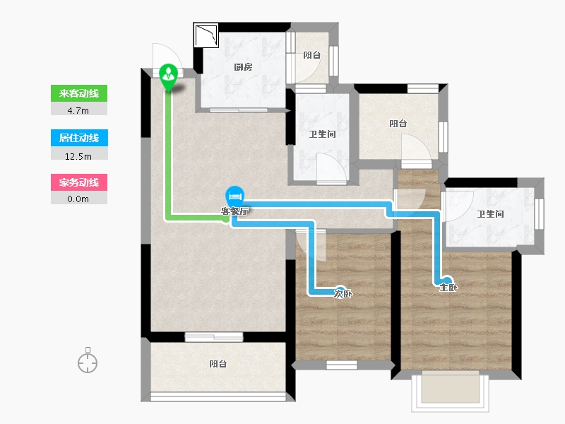 广东省-深圳市-颐翠名庭-65.63-户型库-动静线