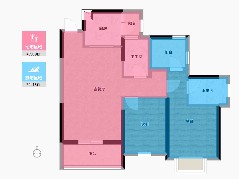 广东省-深圳市-颐翠名庭-65.63-户型库-动静分区