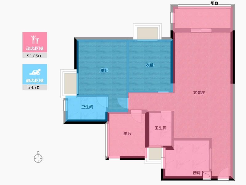 广东省-深圳市-创城丁山河畔-67.20-户型库-动静分区