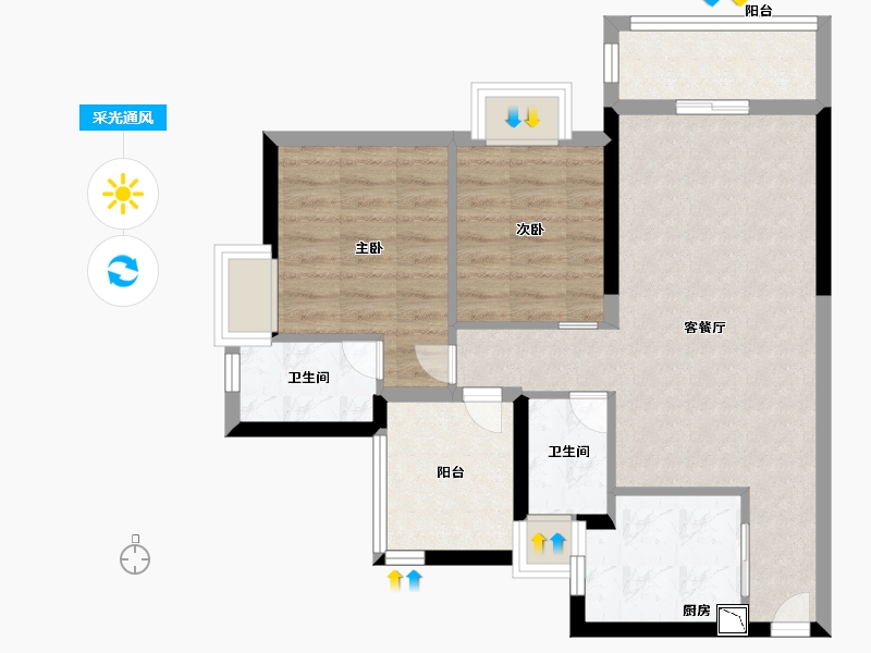 广东省-深圳市-创城丁山河畔-67.20-户型库-采光通风