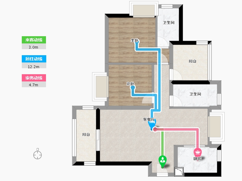 广东省-深圳市-创城丁山河畔-66.40-户型库-动静线