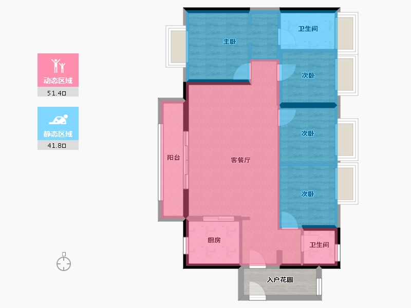 广东省-清远市-融创清城首府-87.87-户型库-动静分区