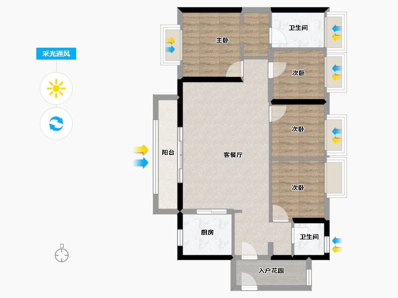 广东省-清远市-融创清城首府-87.87-户型库-采光通风