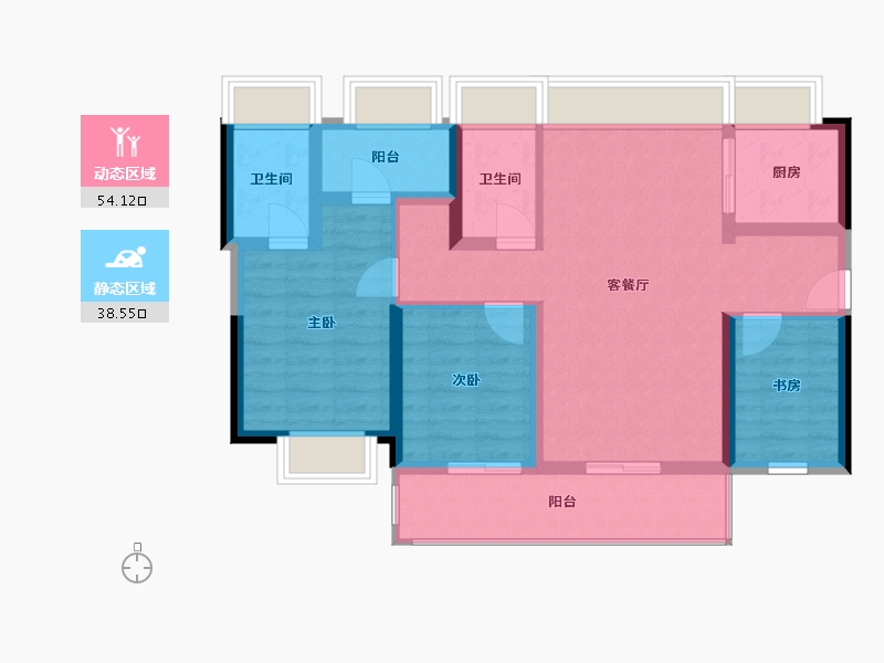 广东省-深圳市-颐翠名庭-82.20-户型库-动静分区