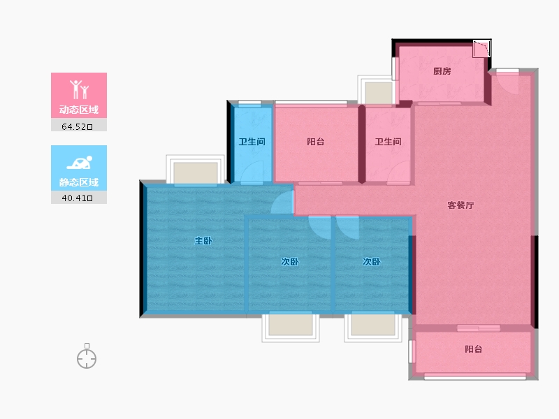 广东省-深圳市-创城丁山河畔-94.41-户型库-动静分区