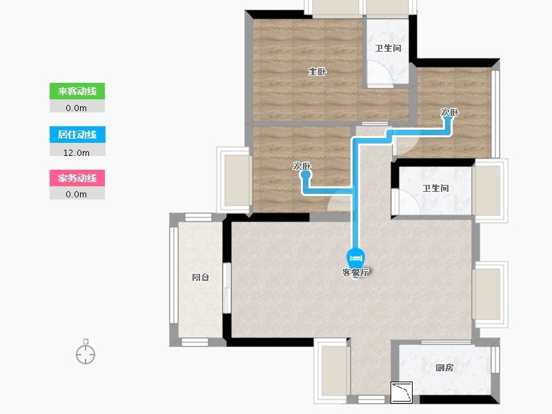 广东省-深圳市-创城丁山河畔-72.00-户型库-动静线