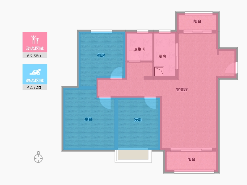 山东省-济南市-鑫苑世家公馆-97.00-户型库-动静分区