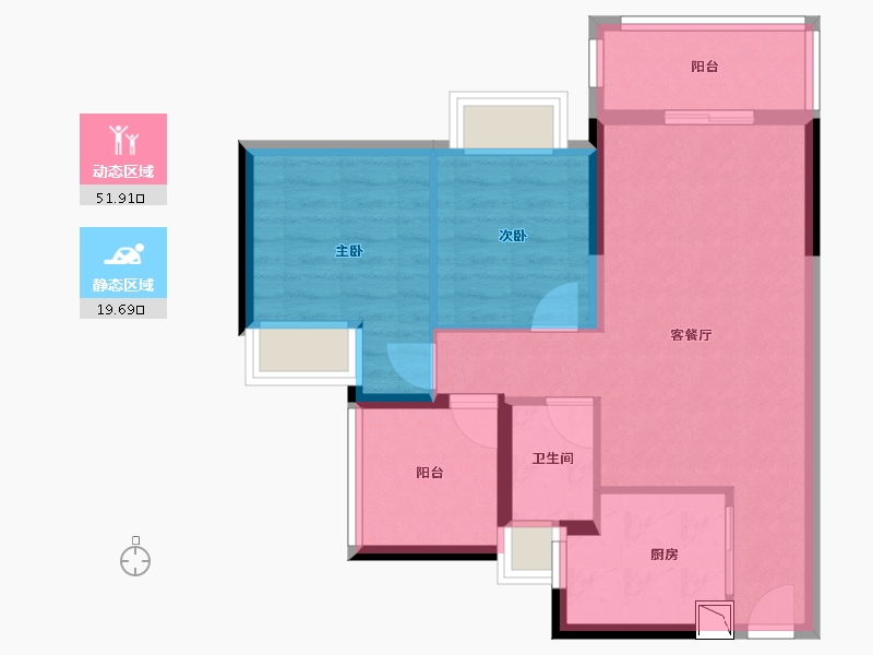 广东省-深圳市-创城丁山河畔-63.32-户型库-动静分区