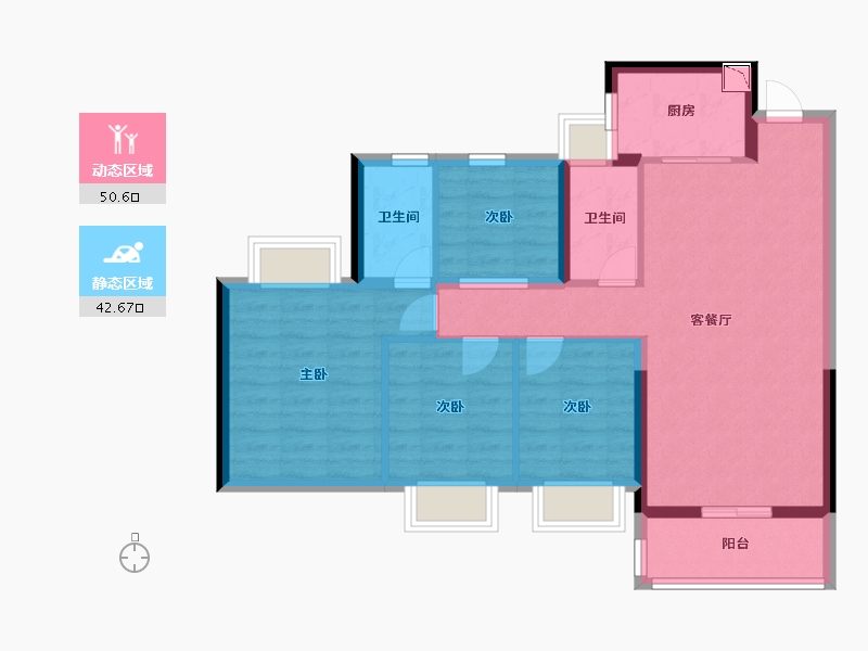 广东省-深圳市-创城丁山河畔-83.20-户型库-动静分区