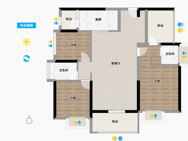 广东省-深圳市-颐翠名庭-97.82-户型库-采光通风