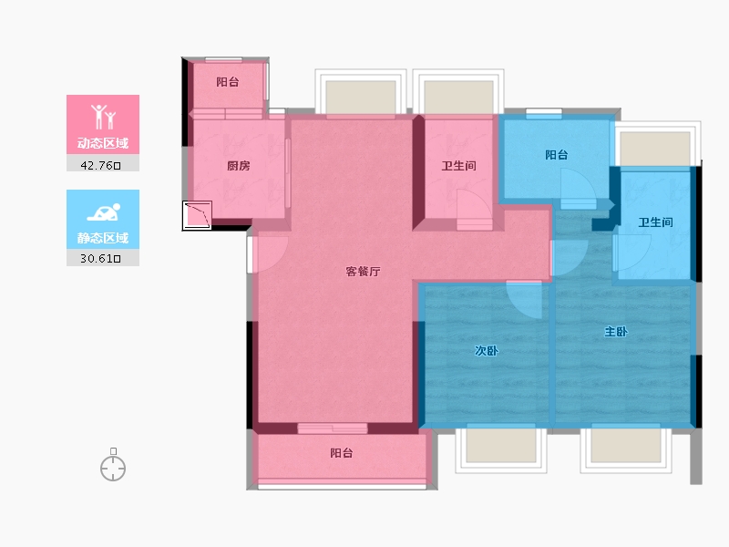 广东省-深圳市-颐翠名庭-64.13-户型库-动静分区