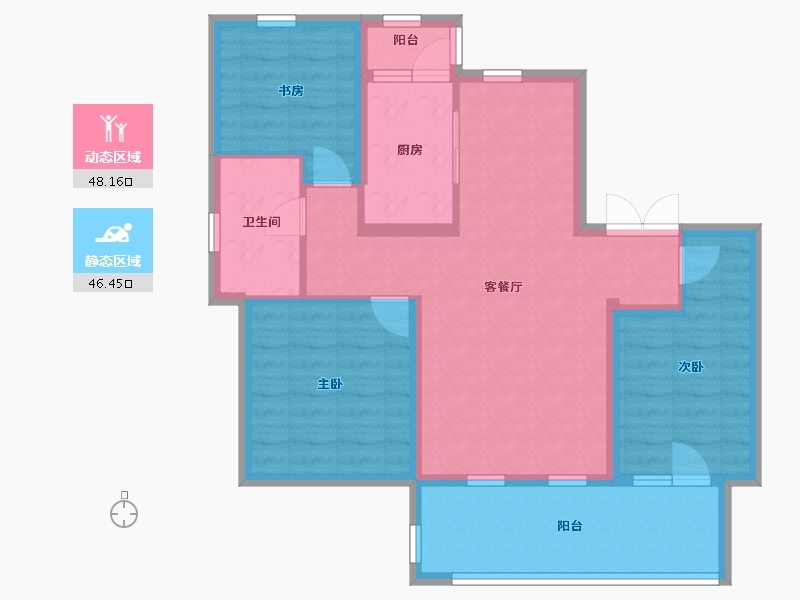 山东省-青岛市-昆仑首府-84.00-户型库-动静分区