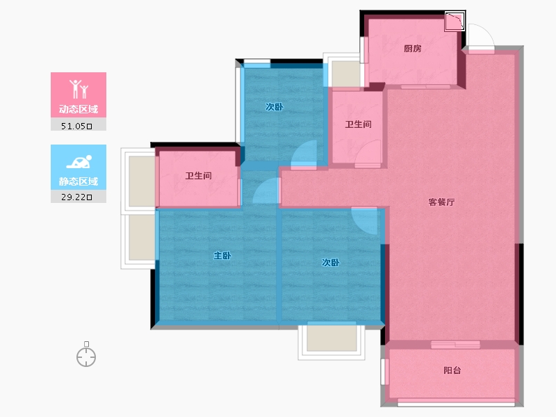 广东省-深圳市-创城丁山河畔-71.20-户型库-动静分区