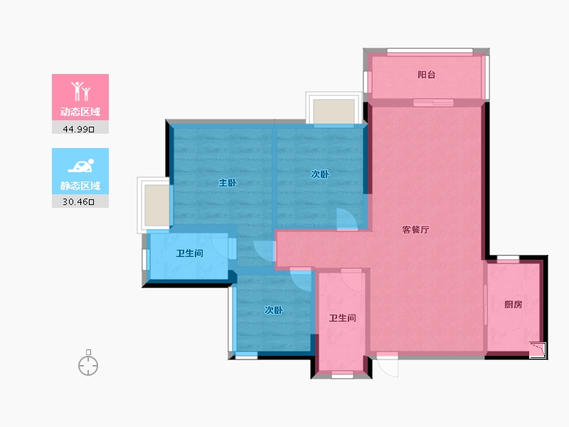 广东省-深圳市-创城丁山河畔-66.39-户型库-动静分区