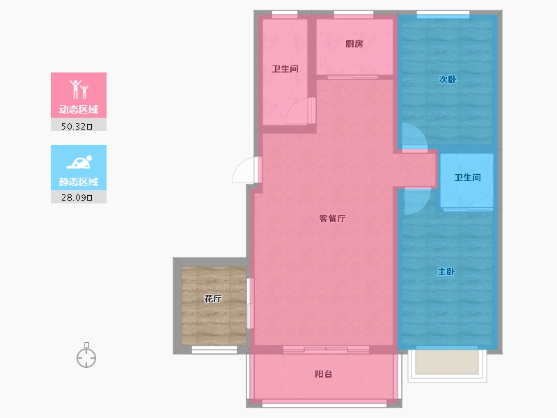 河北省-石家庄市-金城嘉园-74.82-户型库-动静分区