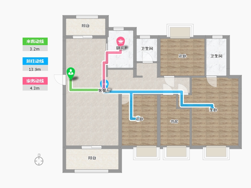 湖北省-黄冈市-麻城影源健康城-108.09-户型库-动静线