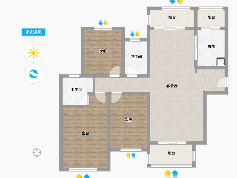 河南省-周口市-周口建业春天里-108.47-户型库-采光通风