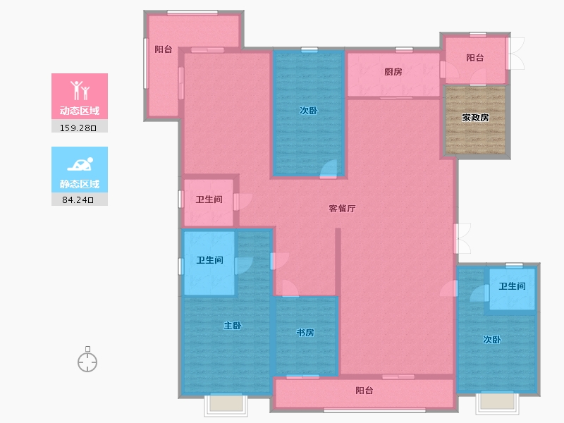 北京-北京市-祥云赋-230.03-户型库-动静分区