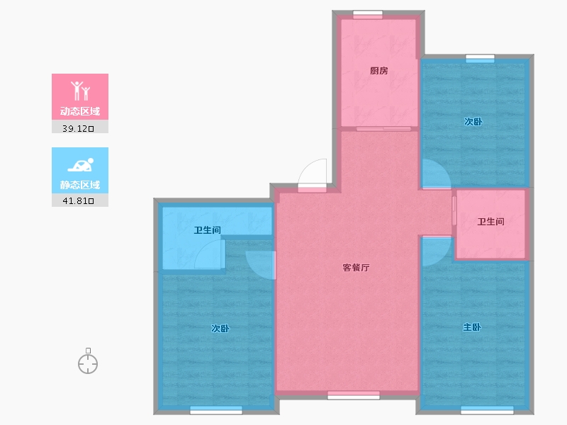 吉林省-长春市-良品柏宏筑福里-73.55-户型库-动静分区